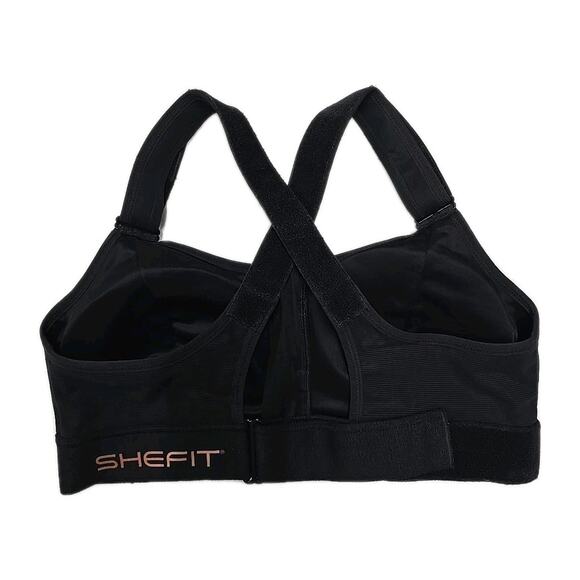 Shefit Ultimate Sports Bra 1 Luxe Black High Impact Front Zip Wireless - Picture 3 of 6